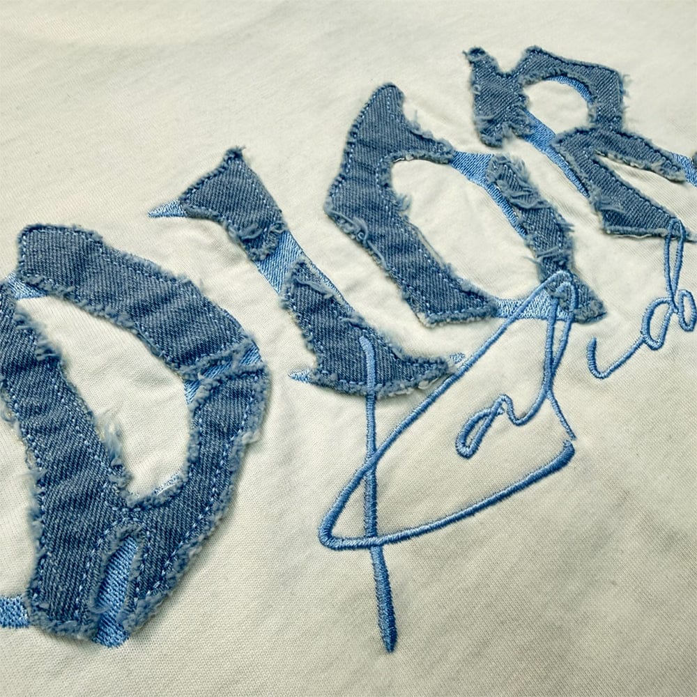 DIOR Denim Patch and Embroidered Logo T-Shirt