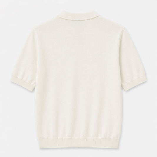 Zip-Up Knitted Polo Shirt