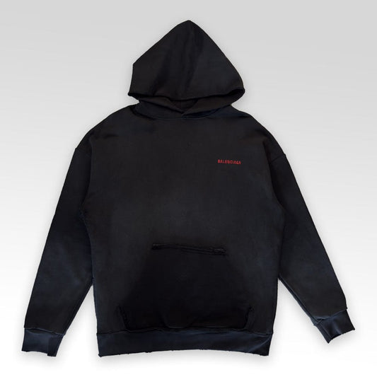 BALENCIAGA Security Tape Type Logo Oversized Hoodie
