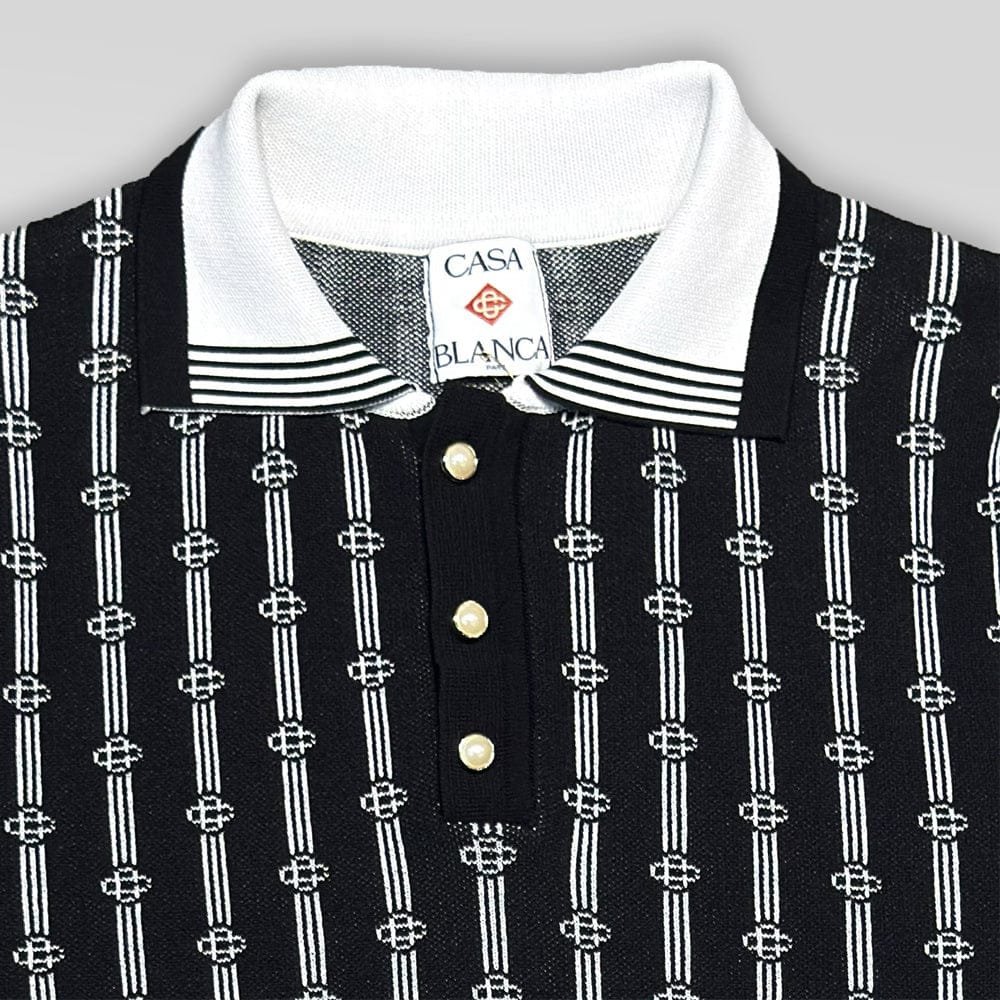 CASABLANCA Monogram Knit Polo Shirt
