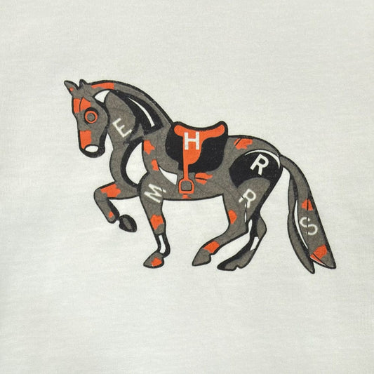 HERMES Flocked Horse Logo T-Shirt