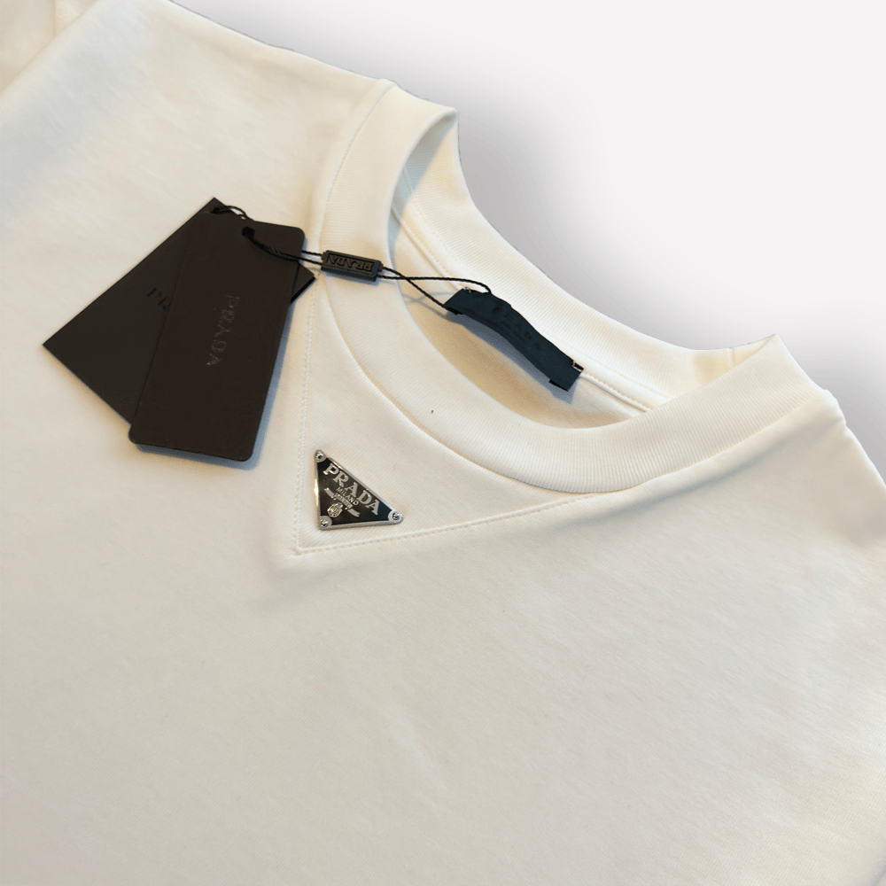 PRADA Metal Triangle Logo T-shirt