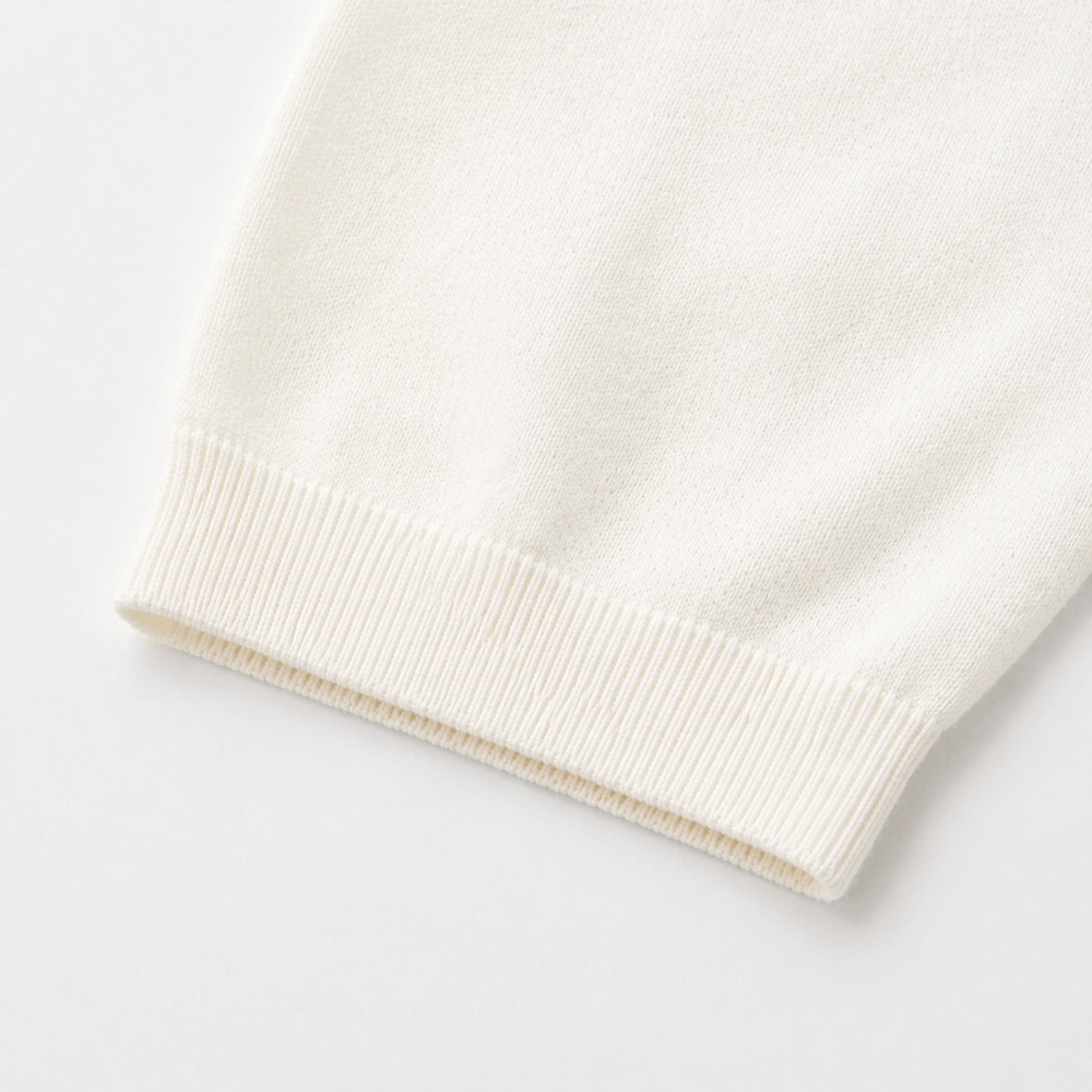 Short-Sleeved Cotton Crewneck Knitwear