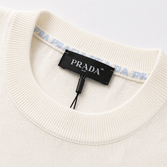 Short-Sleeved Cotton Crewneck Knitwear