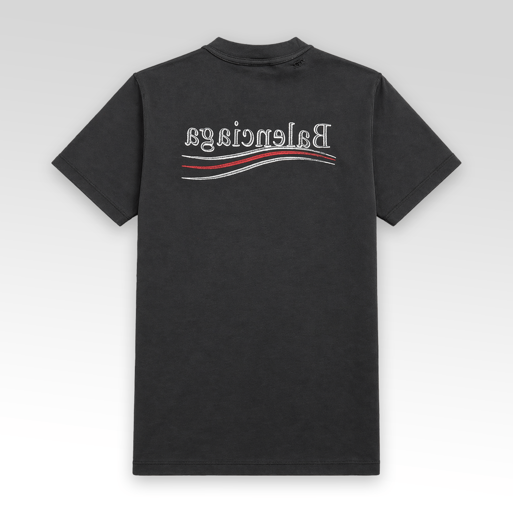 Political Campaign Inside-out T-shirt in Faded Black