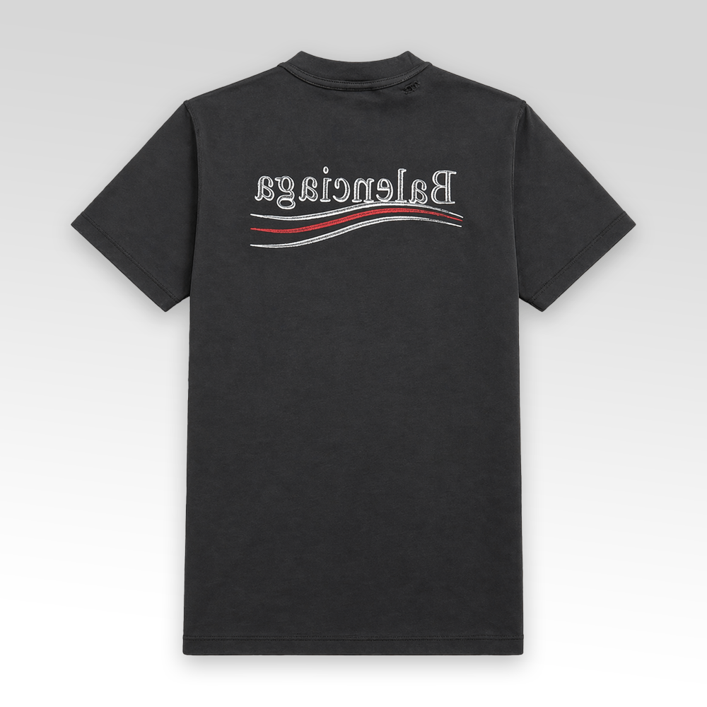 Political Campaign Inside-out T-shirt in Faded Black