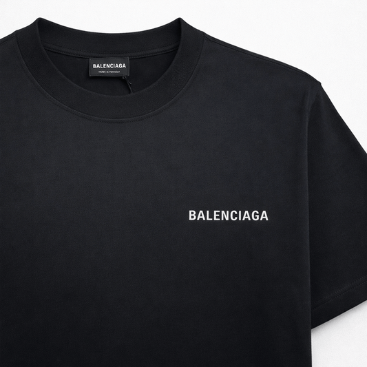 BALENCIAGA Washed Effect Logo Print T-shirt