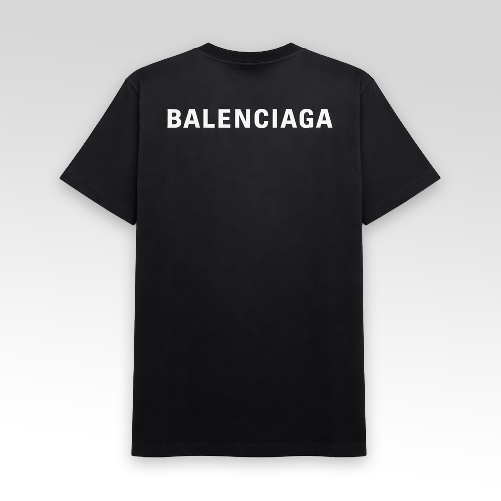 BALENCIAGA Washed Effect Logo Print T-shirt