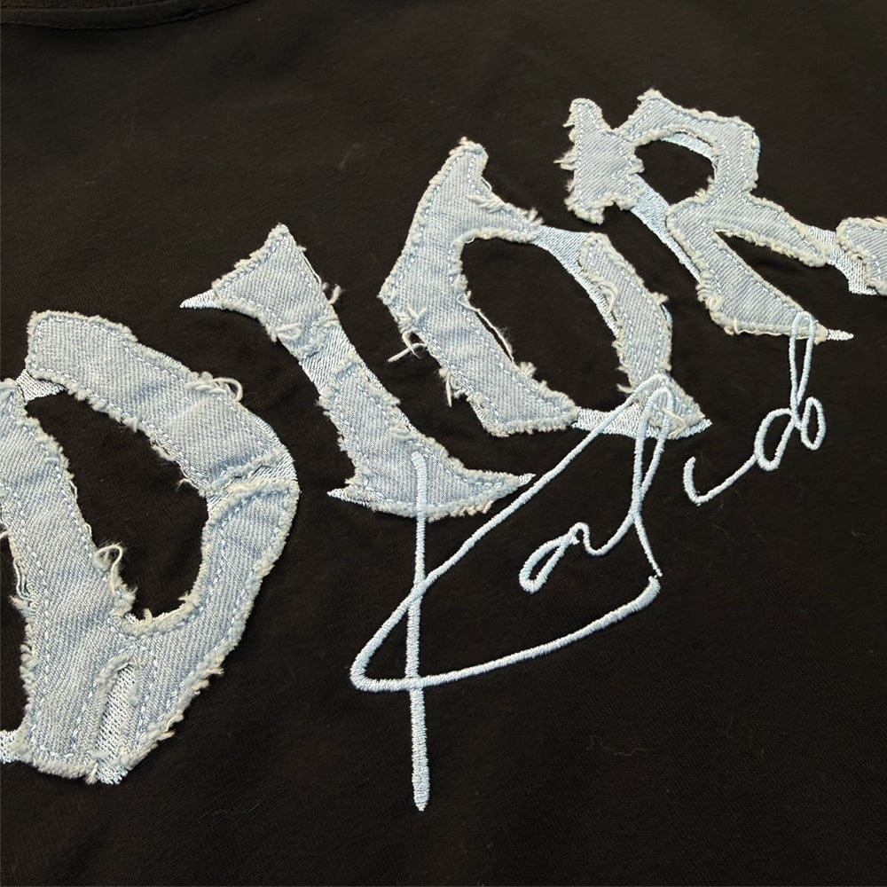 DIOR Denim Patch and Embroidered Logo T-Shirt