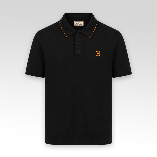 H Logo Knit Polo Shirt