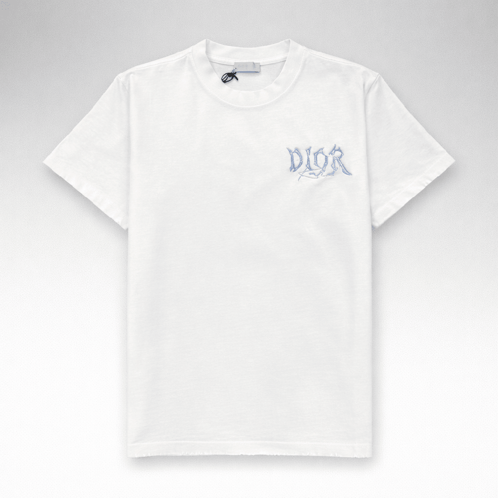 DIOR Denim Patch and Embroidered Logo T-Shirt