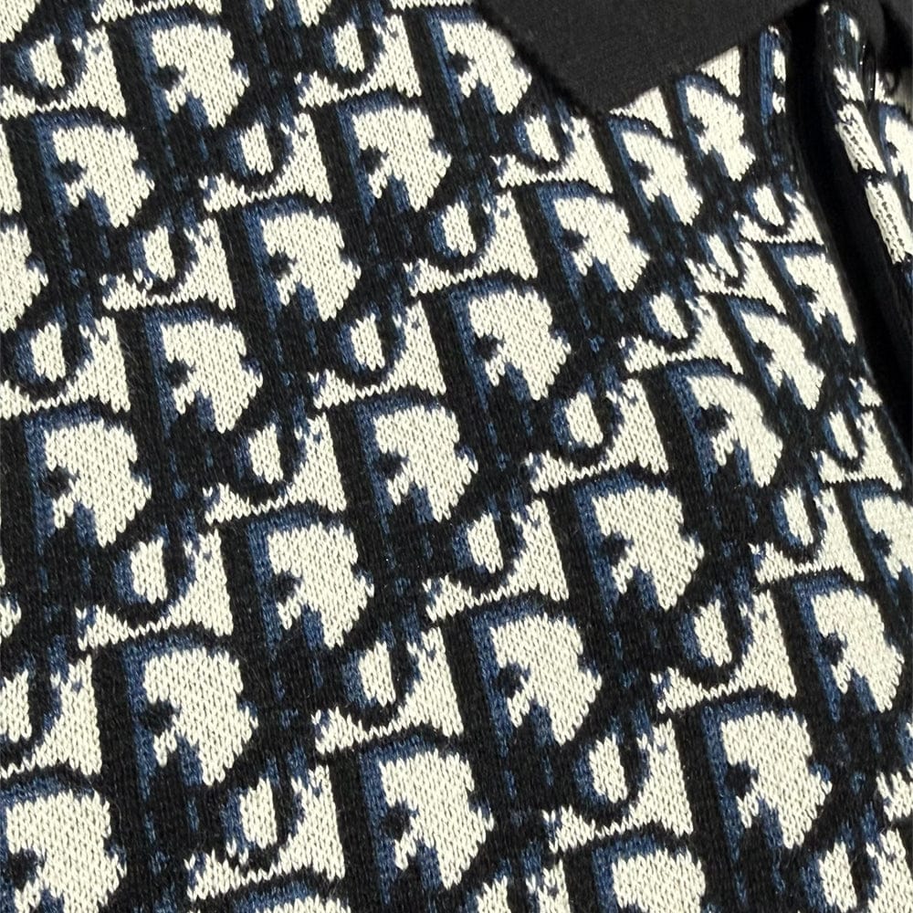 Oblique Jacquard Knit Polo Shirt