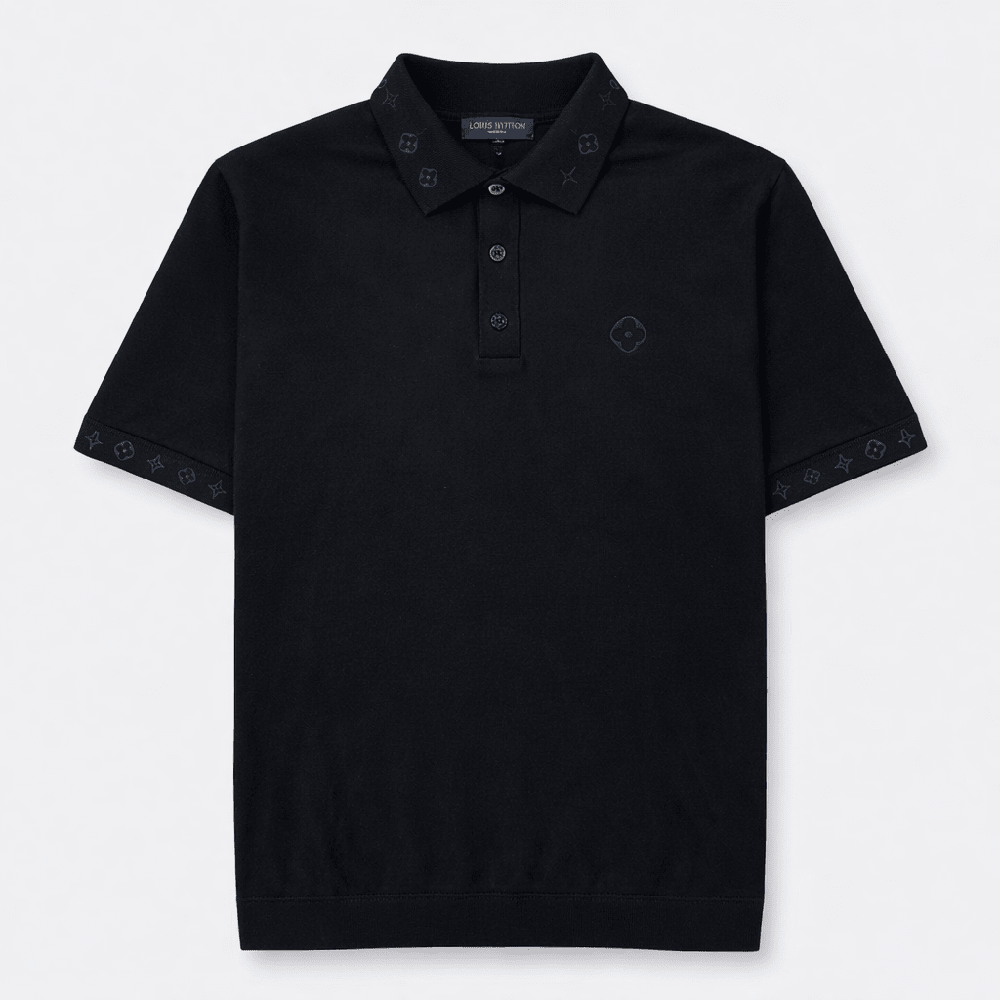 LV Signature Logo Knit Polo Shirt