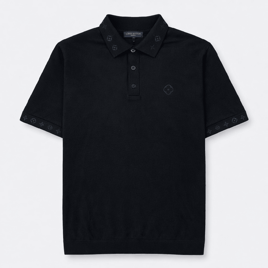 LV Signature Logo Knit Polo Shirt
