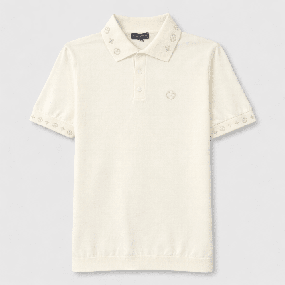 LV Signature Logo Knit Polo Shirt
