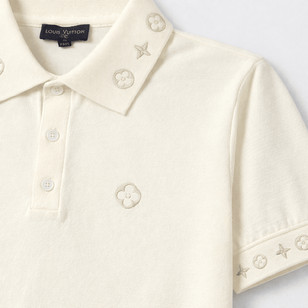 LV Signature Logo Knit Polo Shirt