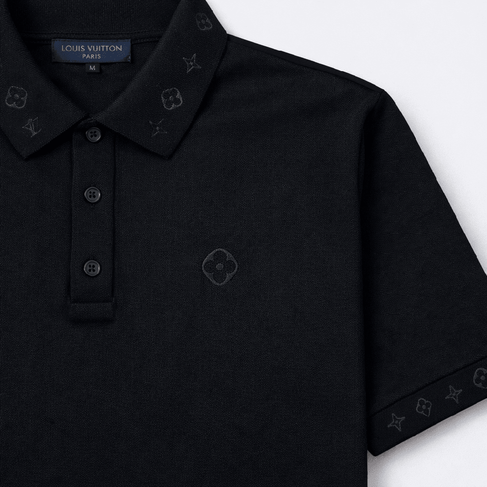 LV Signature Logo Knit Polo Shirt