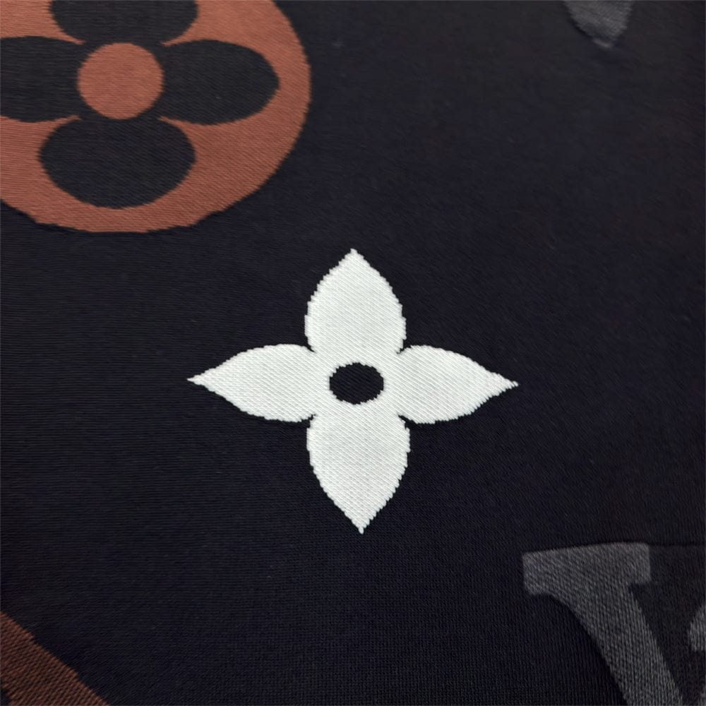 LV Monogram Short-Sleeved Cotton Crewneck Knit T-Shirt