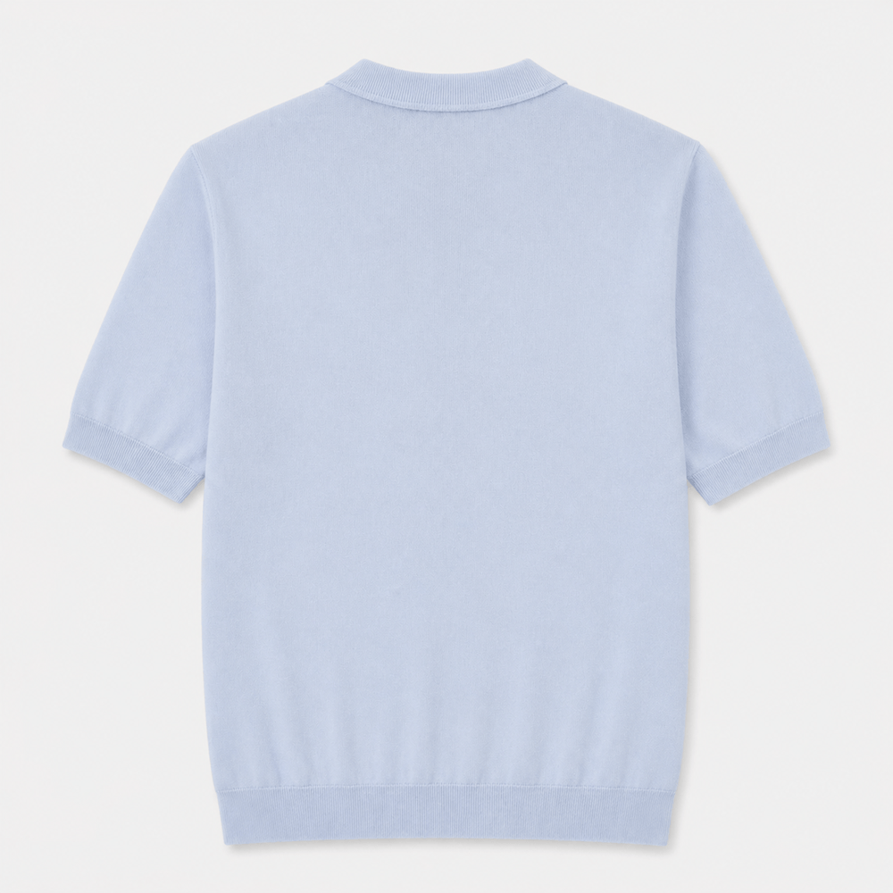 Zip-Up Knitted Polo Shirt
