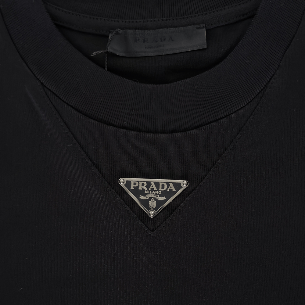 PRADA Metal Triangle Logo T-shirt