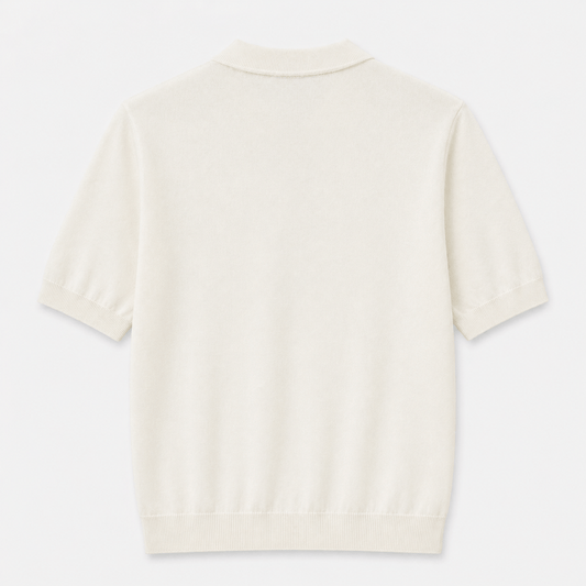 Zip-Up Knitted Polo Shirt