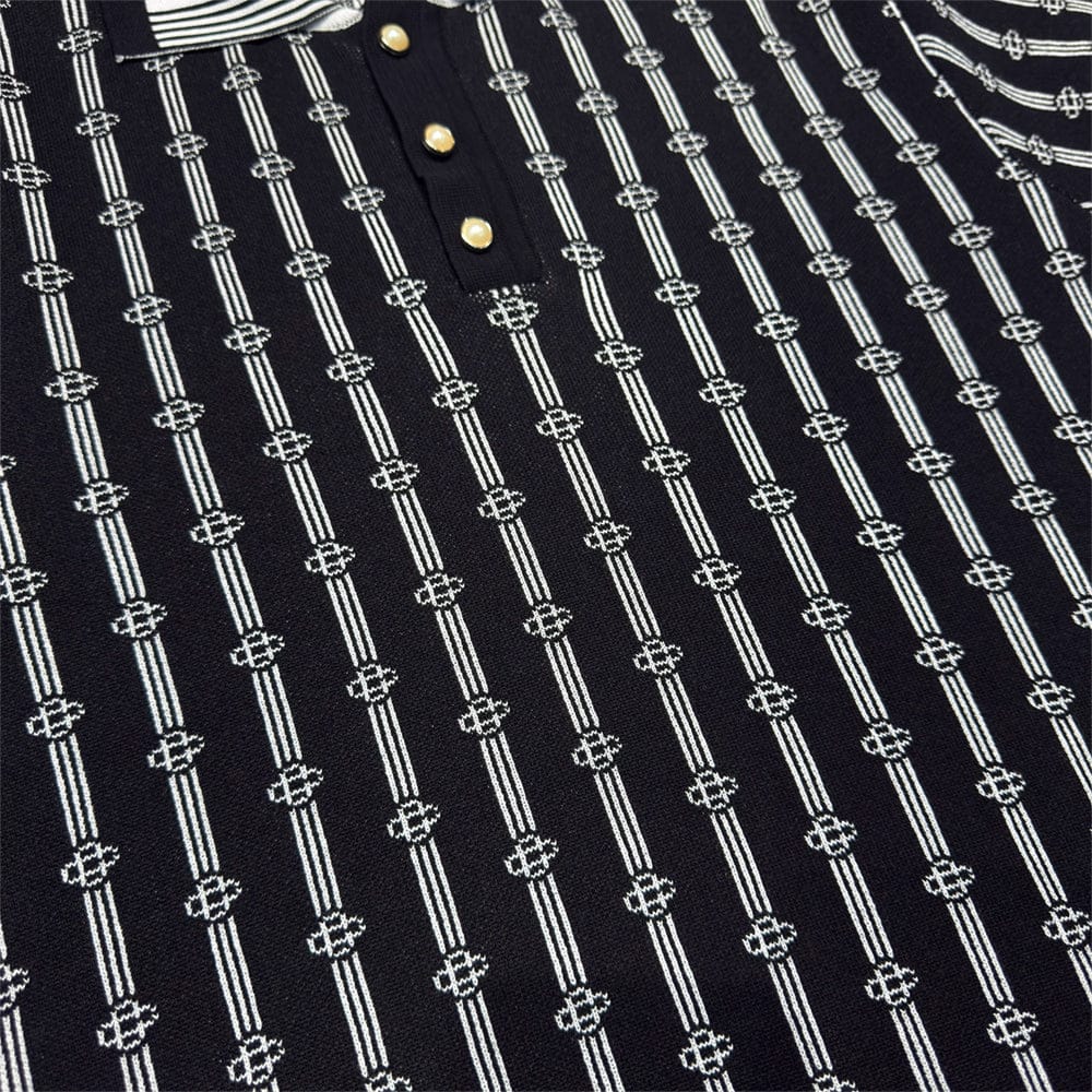 CASABLANCA Monogram Knit Polo Shirt