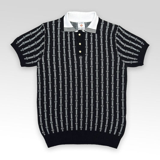 CASABLANCA Monogram Knit Polo Shirt