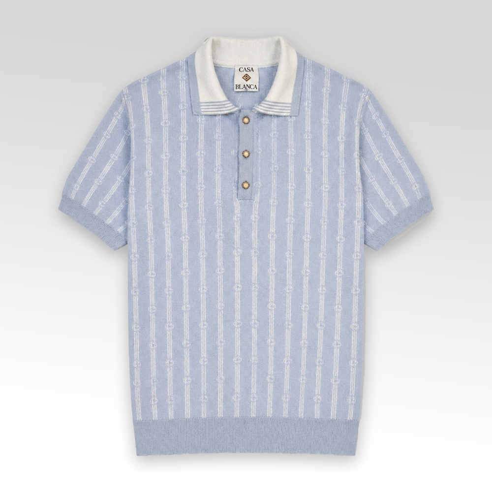 CASABLANCA Monogram Knit Polo Shirt