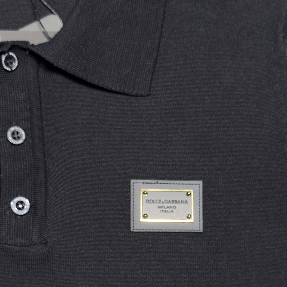 DOLCE&GABBANA Knit Polo shirt With Branded Tag