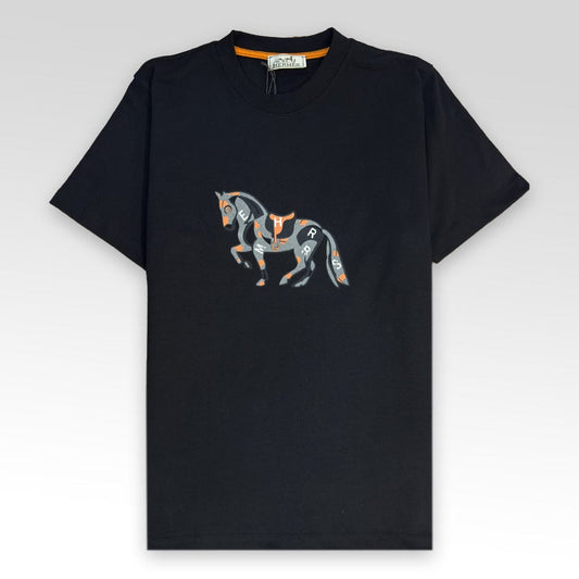 Flocked Horse Logo T-Shirt