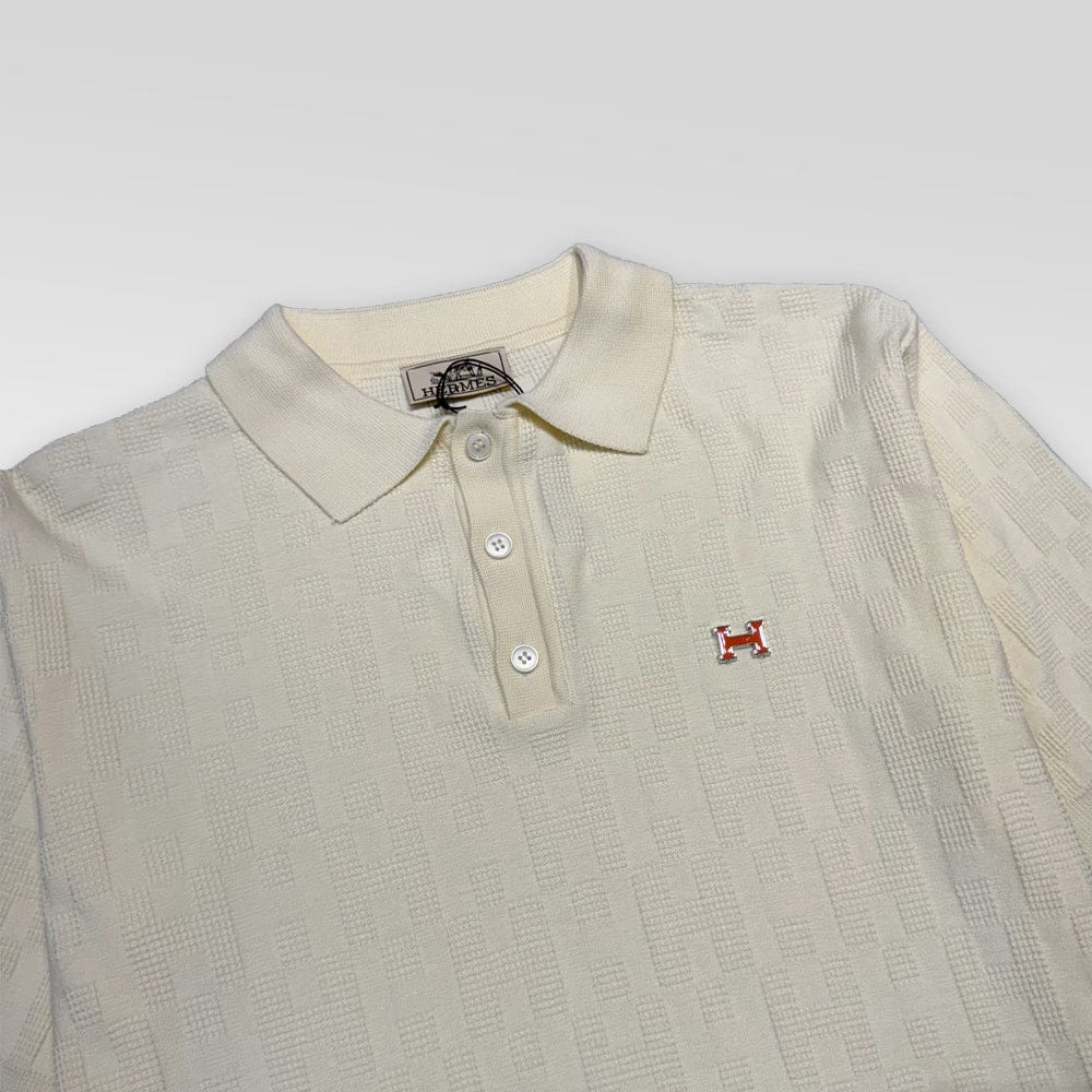 Jacquard Knit Polo Shirt