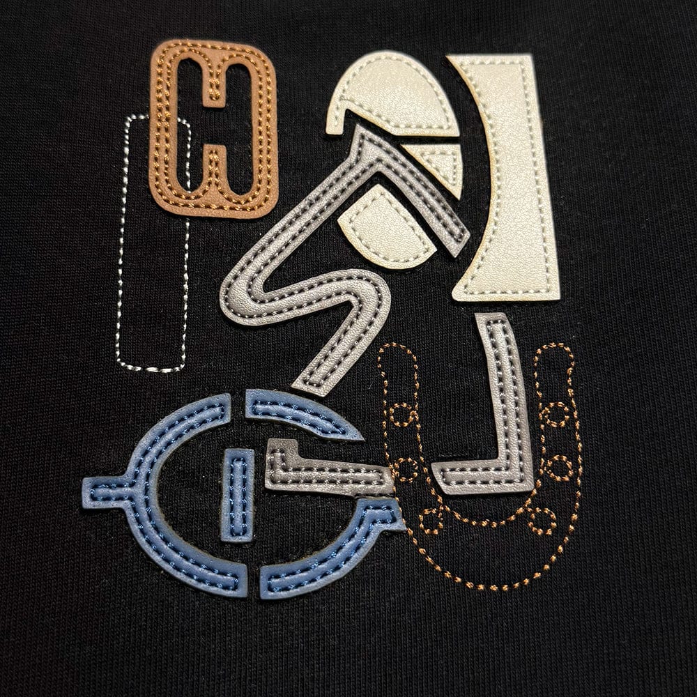 "H Puzzle" T-shirt With Leather Detail
