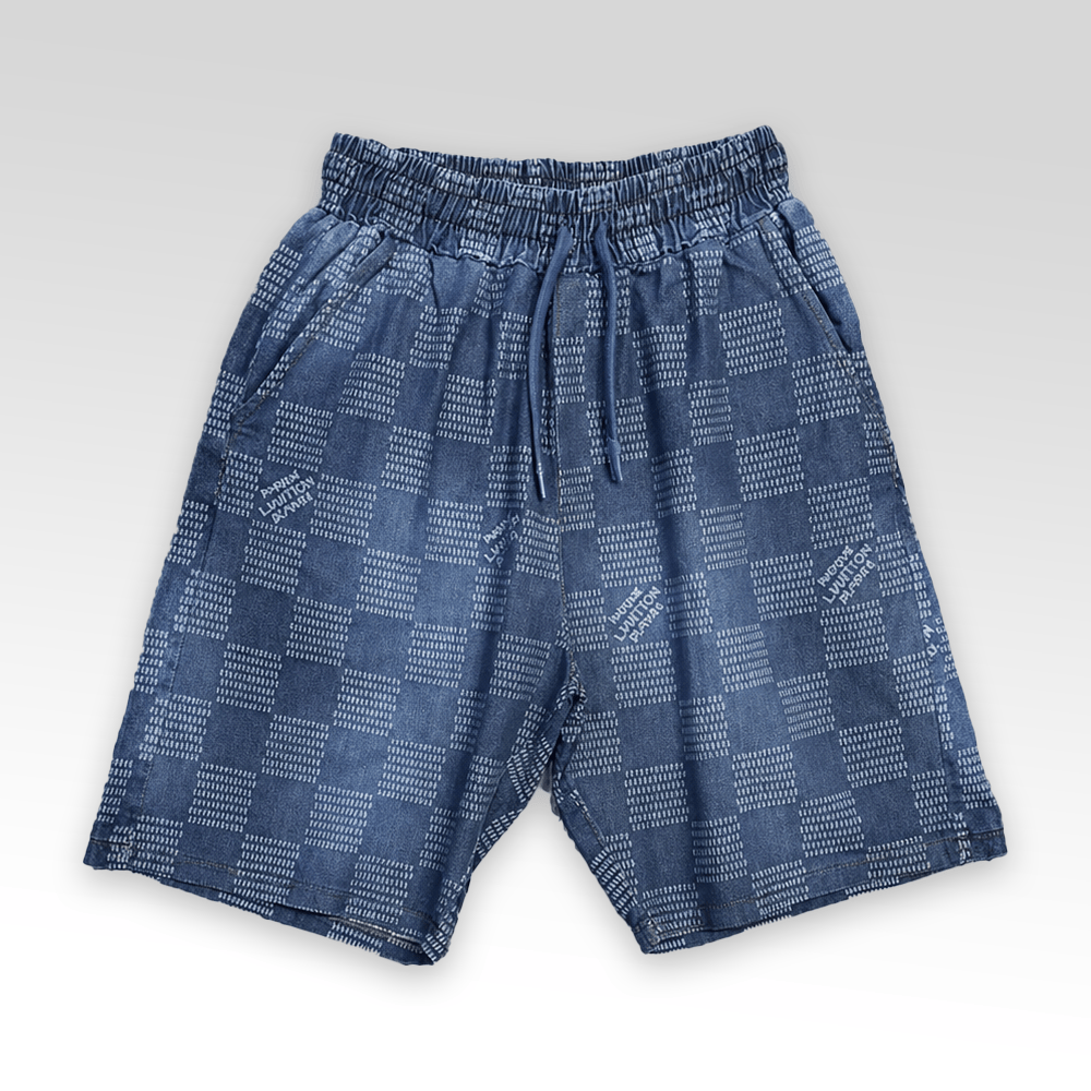LV Denim Shirt&Shorts Set