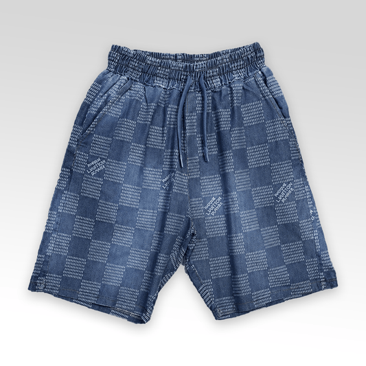 LV Denim Shirt&Shorts Set