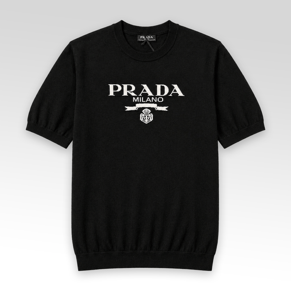 PRADA Short-Sleeved Cotton Crewneck Knitwear