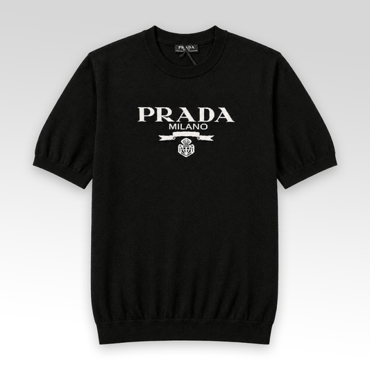 PRADA Short-Sleeved Cotton Crewneck Knitwear