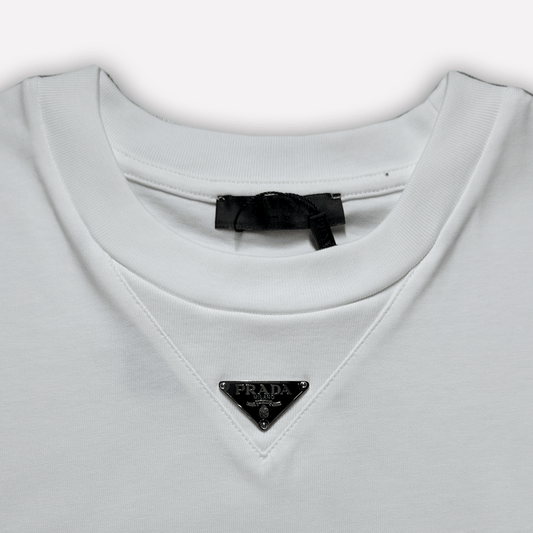 PRADA Metal Triangle Logo T-shirt