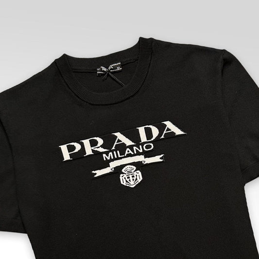 PRADA Short-Sleeved Cotton Crewneck Knitwear