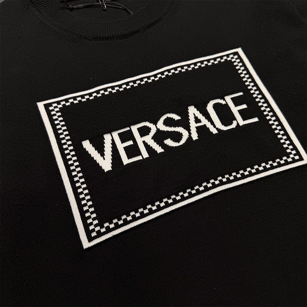 VERSACE Short-Sleeved Cotton Crewneck Knitwear
