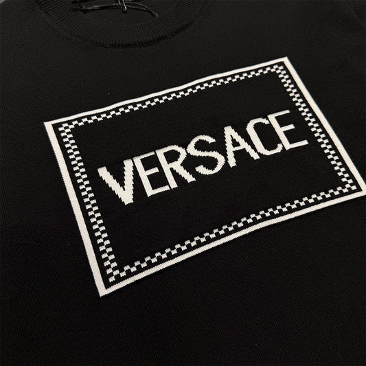 VERSACE Short-Sleeved Cotton Crewneck Knitwear